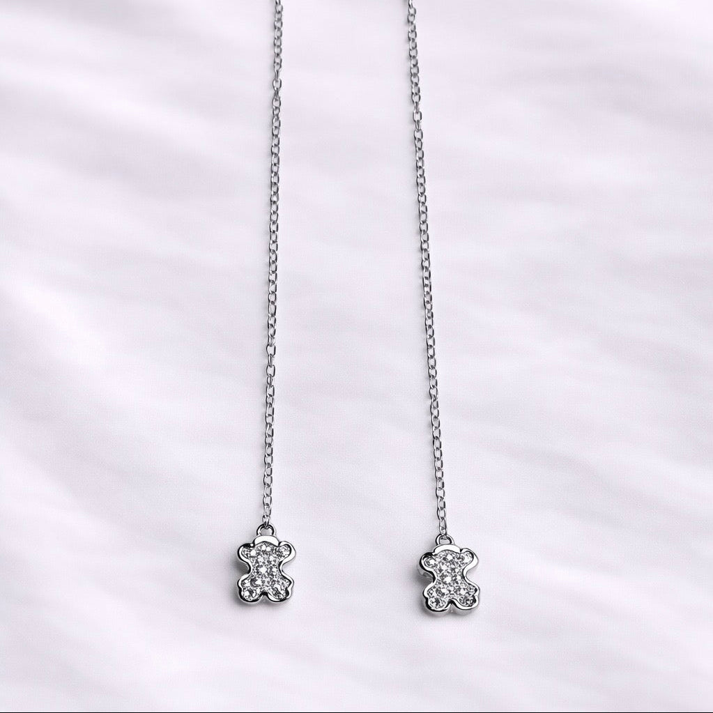 Dangling teddy bear earrings