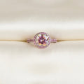Pink Iridescent Halo Ring in 925 Sterling Silver with Brilliant Zirconia